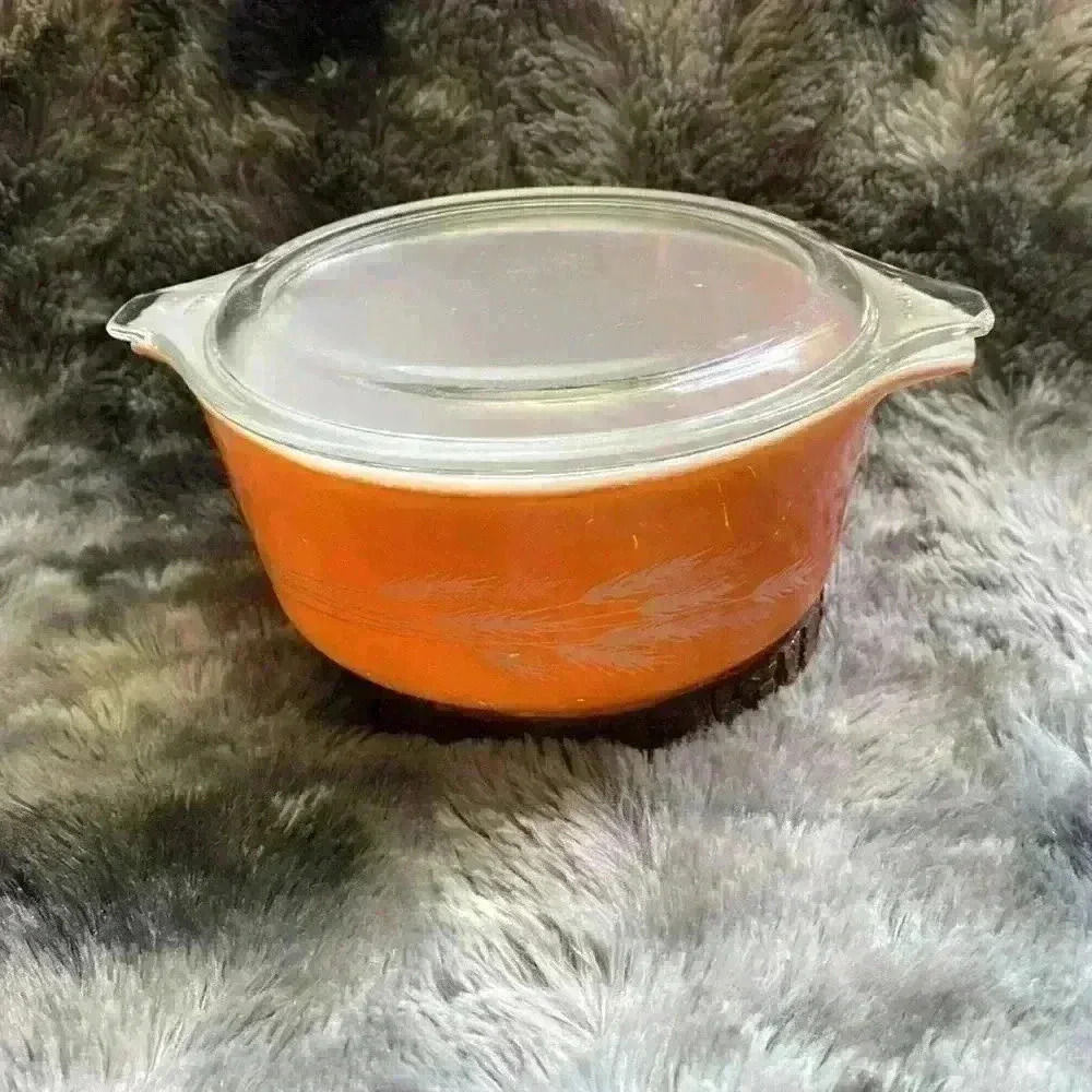 Pyrex Vintage 1980's Autumn Harvest Wheat Serving Casserole Dish 472-B - Picture 2 of 16